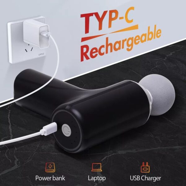 Mini Massage Gun Deep Tissue Portable 6 Speeds Handheld Muscle Massager with 4 Massage Heads 1800mAh Battery And Type-C Charging for Muscle Pain Relief Recovery green - Image 4