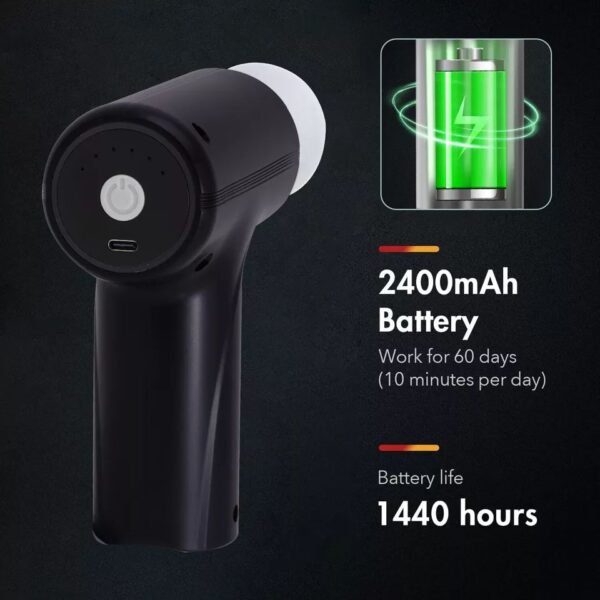Mini Massage Gun Deep Tissue Portable 6 Speeds Handheld Muscle Massager with 4 Massage Heads 1800mAh Battery And Type-C Charging for Muscle Pain Relief Recovery green - Image 5
