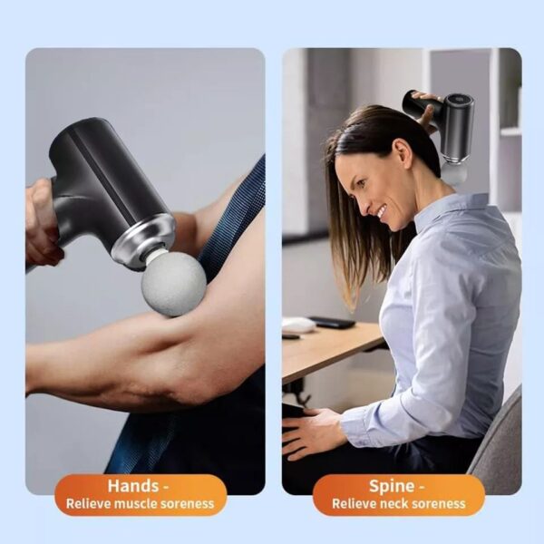 Mini Massage Gun Deep Tissue Portable 6 Speeds Handheld Muscle Massager with 4 Massage Heads 1800mAh Battery And Type-C Charging for Muscle Pain Relief Recovery green - Image 7