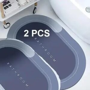 Bathroom mat, Door Mat, Floor Mat, Bath Mat, Doormat, Bathroom Carpet | Non Slip mat for Bathroom Cushion Mat Super Absorbent Soft Carpet, Quick Dry Dirt Barrier for Home, Office (pack of 2PCS MULTI COLOR)