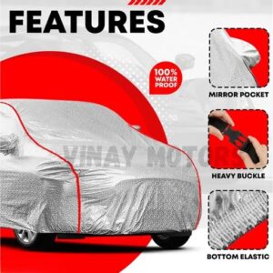 Car Cover For Maruti Suzuki Swift Dzire 100% Fully Waterproof Dzire Car Cover Durable – Triple Stitched Elastic Grip with Mirror Pocket