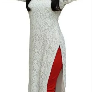 Net Embroiderd Stright Kurti