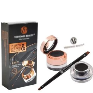 Veeyomee Beauty 2in 1 24 Hour Long Lasting Waterproof and Smudge Proof Eye Brow Powder & Gel Eye Liner