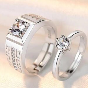 King and Queen Adjustable Couple Rings for lovers Love Birds Fashionable Adjustable LOVE Theme Couple Ring for Husband & Wife / Men & Women / Boys & Girls / Boyfriends & Girlfriends & for Wedding / Anniversary / Birthday / Anniversary / Birthday Gift / Proposal Ring