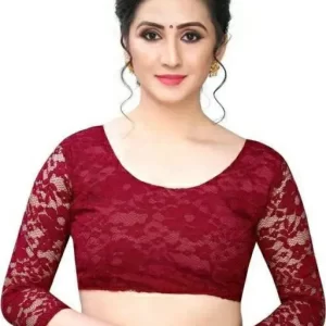 Brasso Net Navy Blue Saree With Blouse