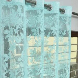 Fabrilia Floral Net Door Eyelet Curtain, Pack of 2 piece.