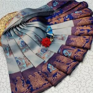 Soft Litchi Silk Saree || Printed Kanjivaram Art Silk Saree || Luxury Printed Silk Saree || Designer Art Silk Saree || Traditional Attire || #Stylish