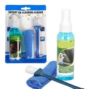 3 in 1 Screen Cleaning Kit with Brush and Micro Cloth for PC, laptops, LCD led mobiles and TV