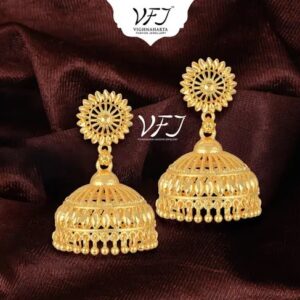 Earring Earrings Jhumki Jhumka Jhumkhas Gold Jhumka VFJ Big Size Trendy Jhumka Screw back alloy 1Gram Gold Plated Jhumki Earring for Women and Girls- (Pack of- 1)