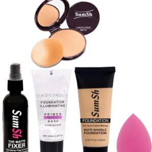 SumSh Fixer Spray, Primer, Foundation, Compact Powder, Blender Spounge