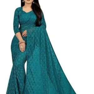Net Saree With Blouse