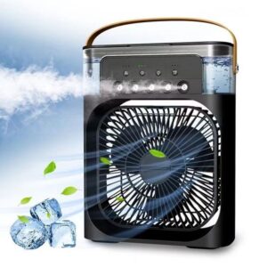 Portable-Air-Conditioner-Small-Ac-Quaite-Personal-Air-cooler-Usb-Power-Mini-Desktop-Cooling-Misting-fan-1/2/3-Timer-With-speed-360-Adjustable-Tap-For-Office-Room-Desk-Water-Tank-Home-Kitchen