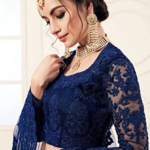 Self Design, Solid, Embellished Semi Stitched Lehenga Choli