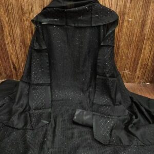 Black Chanderi Silk Embroidered Dress Material suit for women With Heavy Neck And Lace