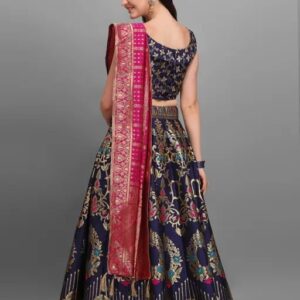 Women Jacquard Woven Design Stitched Lehenga & Unstitched Blouse with Dupatta