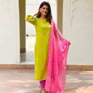 Pure Cotton Dupatta Sets in Mustard