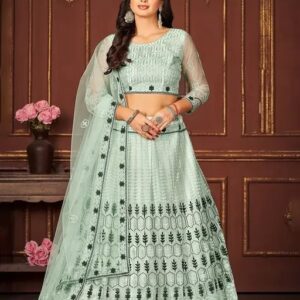 Letest Trendy Design Ari Work Embridered Free Size Lehenga Choli Up to 2XL With Unstitched Blouse Piss/Sleeve, And Dupatta/Designer Lehenga /Wedding Lehenga/banarasi lehenga/embroidery lehenga.