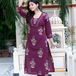 woman wine kurta pant duapatta set