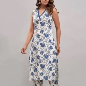 cotton sleeveless kurti Pant set for women’s.