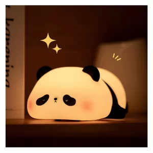 Kids Sleeping Panda Night Light Touch Silicone Animal Night Lamp | Rechargeable LED Bedside Lamp for Children’s Bedroom | Ideal Gift for Boys, Girls