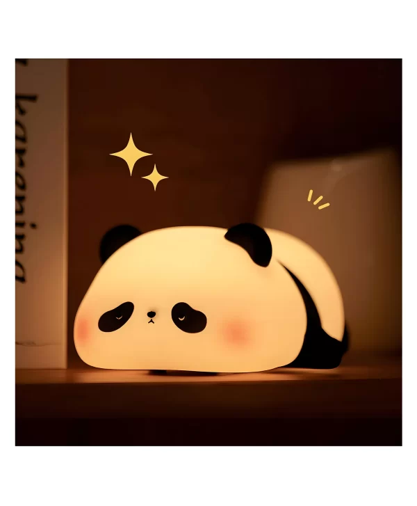 Kids Sleeping Panda Night Light Touch Silicone Animal Night Lamp | Rechargeable LED Bedside Lamp for Children's Bedroom | Ideal Gift for Boys, Girls