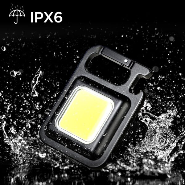LED Mini Cob Keychain and Magentic Flashlight Portable USB Rechargeable Light 3 Light Modes with Folding Bracket,for Walking - Image 4